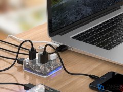 هاب یو اس بی 4 پورت اوریکو Orico 4 Port USB3.0 Transparent HUB MH4U-U3 1M Cable