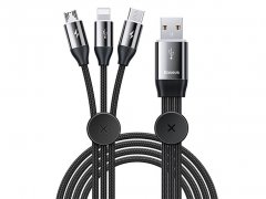 کابل شارژ سه سر بیسوس Baseus CAMLT-FX01 Car Co-sharing Cable 1m