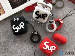 کاور محافظ سیلیکونی ایرپاد طرح سوپریم Supreme Silicone Case Apple Airpods