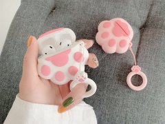 کاور محافظ سیلیکونی ایرپاد طرح ردپا گربه Cat Footprints Silicone Case Apple Airpods