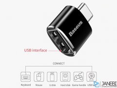 مبدل تایپ سی به یو اس بی بیسوس Baseus USB Female to Type-C Male Adapter
