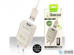 شارژر دیواری سریع و کابل شارژ باوین Bavin PC658Y Type-C Charger