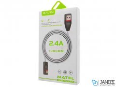 کابل شارژ و انتقال داده فلزی لایتنینگ باوین Bavin CB-128 Lightning Cable 1m
