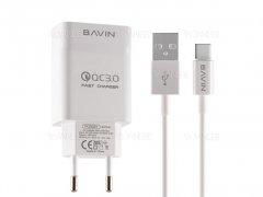 شارژر دیواری سریع و کابل تایپ سی باوین Bavin PC658Y Type-C Charger