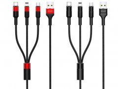 کابل شارژ سه سر یوسامز Usams U5 3IN1 Braided Charging Cable 1.5m