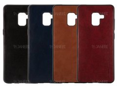 قاب طرح چرم سامسونگ Huanmin Leather Case Samsung Galaxy A8 2018