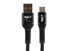 کابل شارژ و انتقال داده تایپ سی Wolf Type-C Cable 1m