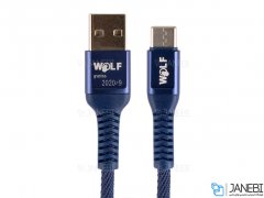 کابل شارژ و انتقال داده تایپ سی Wolf Type-C Cable 1m