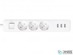 چند راهی و شارژر شیائومی 3 سوکت و 3 یو اس بی Xiaomi XMCXB04QM Mi Power Strip EU Plug