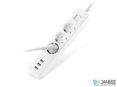 چند راهی و شارژر شیائومی 3 سوکت و 3 یو اس بی Xiaomi XMCXB04QM Mi Power Strip EU Plug