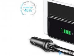 شارژر فندکی فست شارژ ماشین دو پورت سریع بیسوس FQC10 CCALL-GC01