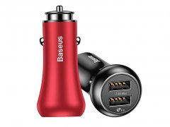 شارژر فندکی فست شارژ ماشین دو پورت سریع بیسوس FQC10 CCALL-GC01