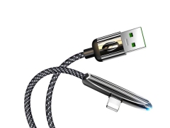 کابل شارژ و انتقال داده لایتنینگ یوسامز Usams Lightning Zinc Alloy Braided Cable 1.2m