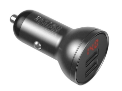 شارژر فندکی فست شارژ ماشین دو پورت 24 وات بیسوس CCBX-0G