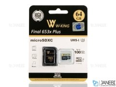 رم میکرو اس‌دی 64 گیگابایت W-KING 64GB Final 653xPlus 100MB/s Class 10
