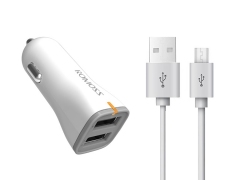 شارژر فندکی فست شارژ ماشین مایپو روموس به همراه کابل میکرو یو اس بی Romoss Ranger 17 Car Charger