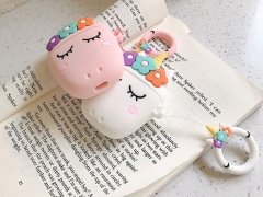 کاور محافظ ایرپاد طرح اسب تک شاخ Unicorn Silicone Case Apple Airpods