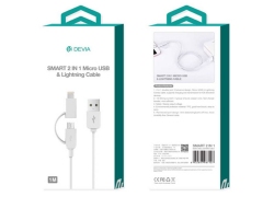 کابل شارژ دو سر دویا Devia Smart 2in1 cable 1m