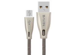 کابل شارژ و انتقال داده فلزی میکرو یو اس بی باوین Bavin CB-070 Micro USB Cable 1m