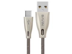 کابل شارژ و انتقال داده فلزی تایپ سی باوین Bavin CB-070 Type-C Cable 1m