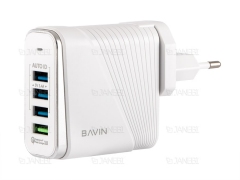 شارژر دیواری سریع 4 پورت باوین Bavin PC522Y Wall Charger