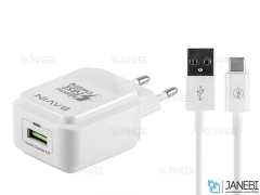 شارژر دیواری سریع و کابل تایپ سی باوین Bavin PC635Y Type-C Charger