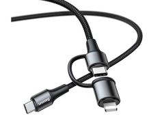 کابل سریع دو سر تایپ سی و لایتنینگ بیسوس Baseus Twin 2in1 60W PD Quick Charging cable 1m