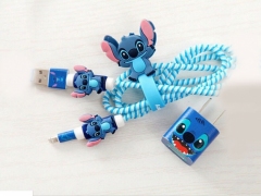 پک کیف و محافظ کابل شارژ آیفون خرس آبی Cover Charger Protector Blue Bear