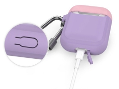 کاور سیلیکونی دو درب قلاب دار ایرپاد AHAStyle Carabiner PT86Z Case Airpods 2