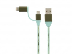 کابل دو سر میکرو یو اس بی و لایتنینگ تسکو TSCO TC A101 USB to 2 in 1 Cable 1m
