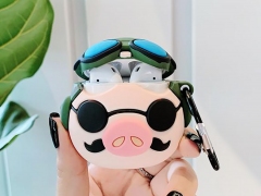 کاور محافظ سیلیکونی ایرپاد طرح خوک خلبان Pilot Pig Silicone Case Apple Airpods