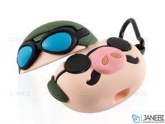 کاور محافظ سیلیکونی ایرپادپرو طرح خوک خلبان Pilot Pig Silicone Case Apple Airpods Pro