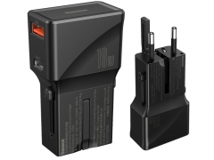 شارژر دیواری سریع دو پورت چندشاخه بیسوس Baseus Universal Conversion Plug