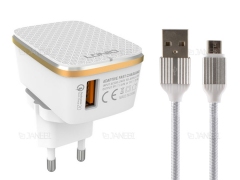 شارژر دیواری سریع و کابل شارژ الدنیو LDNIO Quick Charging A1204Q