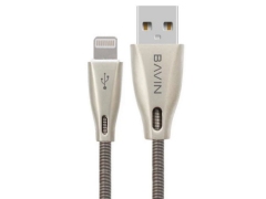 کابل شارژ و انتقال داده فلزی لایتنینگ باوین Bavin CB-070 Lightning Cable 1m