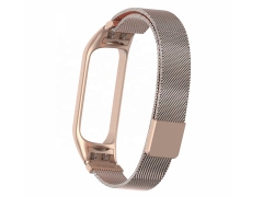 بند فلزی حصیری دستبند سلامتی شیائومی می بند ۵ Xiaomi Mi Band 5 Metal Magnetic Strap