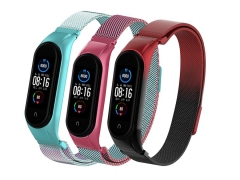 بند فلزی حصیری آبرنگی دستبند سلامتی شیائومی می بند ۵ Xiaomi Mi Band 5 Watercolor Metal Magnetic Strap