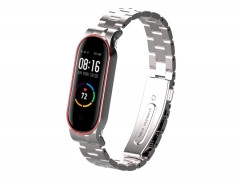 بند فلزی براق اسپرت دستبند سلامتی شیائومی می بند ۵  Xiaomi Mi Band 5 Metalic Sport Metal Strap