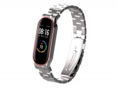 بند فلزی براق اسپرت شیائومی می بند ۵  Xiaomi Mi Band 5 Metalic Sport Metal Strap