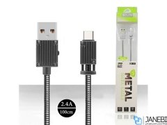 کابل شارژ و انتقال داده فلزی تایپ سی باوین Bavin CB-111 Type-C Cable 1m