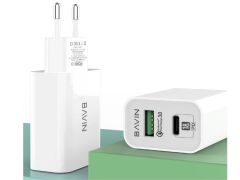 شارژر دیواری سریع و کابل تایپ سی باوین Bavin PC350Y Type-C Charger