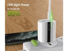 شارژر دیواری سریع و کابل تایپ سی به لایتنینگ باوین Bavin PC336Y Type-C to Lightning Charger