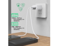 شارژر دیواری سریع و کابل تایپ سی به لایتنینگ باوین Bavin PC336Y Type-C to Lightning Charger