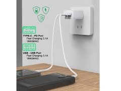 شارژر دیواری سریع و کابل تایپ سی به لایتنینگ باوین Bavin PC336Y Type-C to Lightning Charger