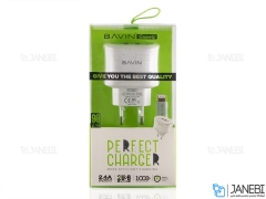 شارژر دیواری و کابل لایتنینگ باوین Bavin PC390Y Lightning Charger