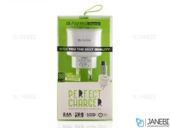 شارژر دیواری و کابل میکرو یو اس بی باوین Bavin PC390Y Micro USB Charger