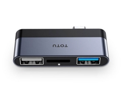 مبدل تایپ سی به یو اس بی و کارتخوان توتو Totu FGCR-012 Linglong Type-C To USB2.0+USB3.0+TF Docking Station