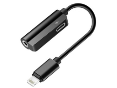 مبدل لایتنینگ به لایتنینگ و جک 3.5 میلیمتری صدا راک Rock Lightning Metal Charge & Audio 2in1 RCB0587