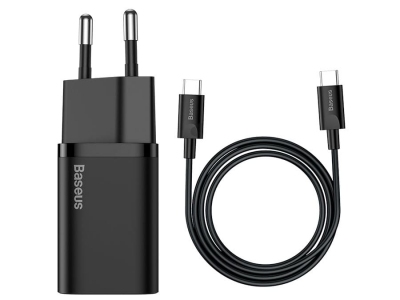 شارژر دیواری سریع و کابل دو سر تایپ سی بیسوس Baseus Super SI Quick Charger IC 25W