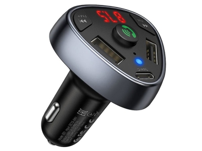 شارژر فندکی فست شارژ ماشین با قابلیت پخش موسیقی و تماس هوکو E51